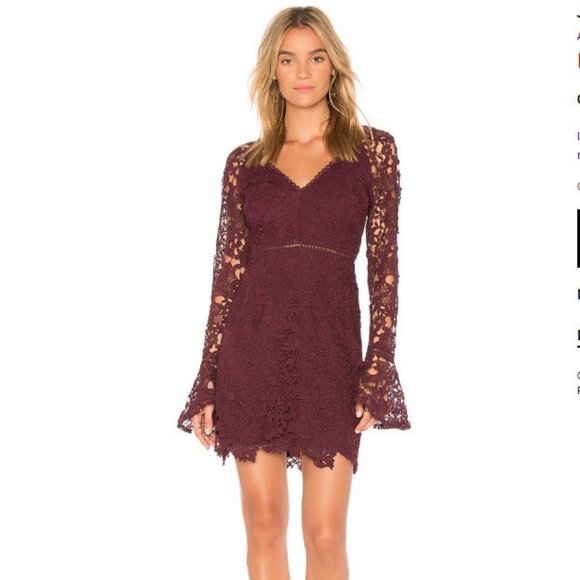 Astr Dresses & Skirts - ASTR Juliette mini lace dress in wine color